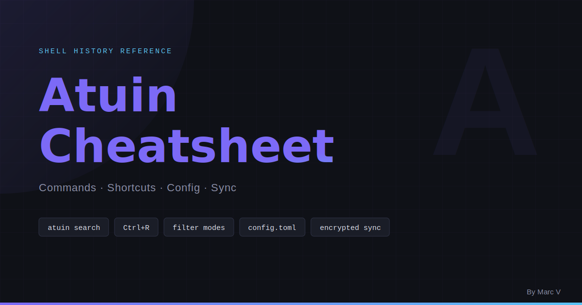Atuin Cheatsheet — Shell History Commands & Shortcuts